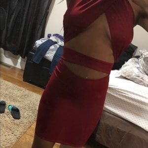 Pretty little thing burgundy body con dress